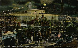 Steeple Chase, By Night, Coney Island New York, NY Postcard Postcard