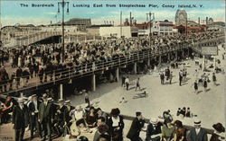 The Boardwalk Looking East from Steeplechase Pier Postcard