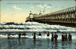 Long Beach Pier and Sun Pavilion Postcard