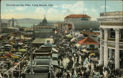 Crowds on the Pike Long Beach, CA Postcard Postcard