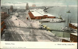 Harbor and Bay Looking West Galveston, TX Postcard Postcard