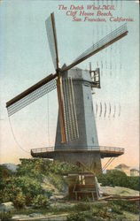 The Dutch Windmill, Cliff House Beach San Francisco, CA Postcard Postcard