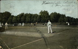 Tennis Game, Hainesfalls Catskill Mts Postcard