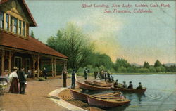 Boat Landing, Stow Lake, Golden Gate Park Postcard