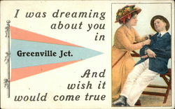 I was Dreaming About you in Greenville Jct. and Wish it Would Come True Maine Postcard Postcard