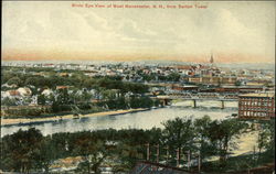 Bird's Eye View of West Manchester from Switch Tower New Hampshire Postcard Postcard