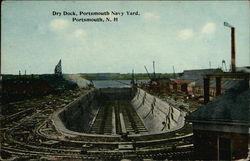 Dry Dock, Portsmouth Navy Yard Postcard