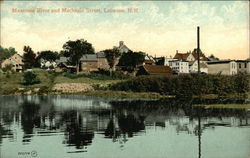 Masconia River and Mechanic Street Lebanon, NH Postcard Postcard