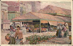 Old French Market - After Original Painting in St. Charles Hotel Postcard