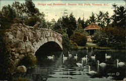 Bridge and Bandstand, Beacon Hill Park Victoria, BC Canada British Columbia Postcard Postcard