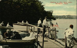 Boating on Glen Echo Lake Stoughton, MA Postcard Postcard