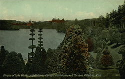 Lake Waban and Wellesley College from Hunnewell Gardens Massachusetts Postcard Postcard