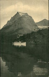 Going To the Sun Chalet and Mountain and St. Mary Lake, Glacier National Park Postcard Postcard