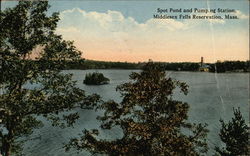 Spot Pond and Pumping Station, Middlesex Fells Reservation, Mass Postcard