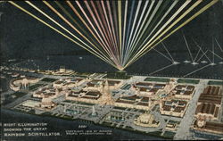 Night Illumination showing the Great Rainbow Scintillator 1915 Panama-Pacific Exposition Postcard Postcard