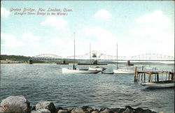 Groton Bridge, Longest Draw Bridge in the World New London, CT Postcard Postcard