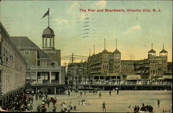 The Pier and Boardwalk Atlantic City, NJ Postcard Postcard