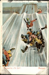 Tobogganing, The Spill Montreal, Canada Misc. Canada Postcard Postcard