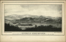 Lake Champlain and Adirondack Mountains From University Buildings - University of Vermont Burlington, VT Postcard Postcard