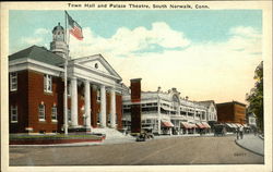 Town Hall and Palace Theatre South Norwalk, CT Postcard Postcard