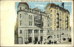 Maryland Theatre and Hotel Kernom Baltimore, MD Postcard Postcard