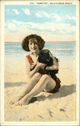 Some Pet on a Florida Beach Swimsuits & Pinup Postcard Postcard