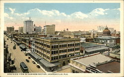 Bird's Eye View of Business Section Jacksonville, FL Postcard Postcard