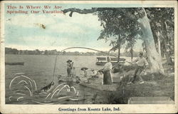 This is Where We are Spending Our Vacation Koontz Lake, IN Postcard Postcard