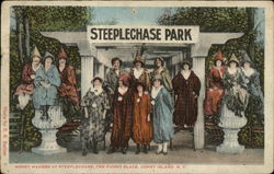 Merry Makers at Steeplechase, The Funny Place Coney Island, NY Postcard Postcard