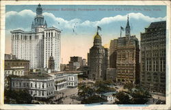 Municipal Building, Newspaper Row and City Hall Park New York, NY Postcard Postcard