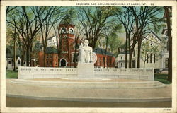 Soldiers and Sailors Memorial Barre, VT Postcard Postcard