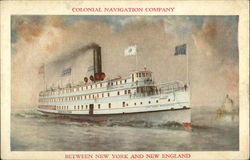 Colonial Navigation Company Between New York and New England Postcard