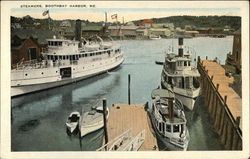 Steamers in the Harbor Boothbay, ME Postcard Postcard