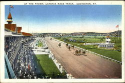 At the Finish, Latonia Race Track Postcard