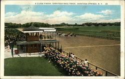 A Close Finish at the Saratoga Race Track Saratoga Springs, NY Postcard Postcard