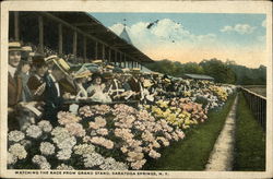 Watching the Race from the Grand Stand Saratoga Springs, NY Postcard Postcard