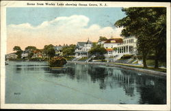 Scene from Wesley Lake Ocean Grove, NJ Postcard Postcard