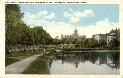 University Park Looking Towards Clark University Worcester, MA Postcard Postcard