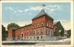 State Armory, Washington and Coit Streets Postcard