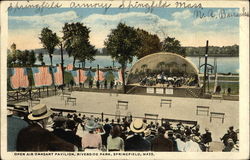 Open Air Dansant Pavilion, Riverside Park Springfield, MA Postcard Postcard