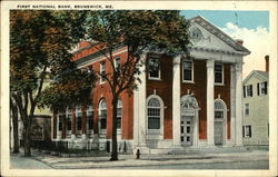 First National Bank Brunswick, ME Postcard Postcard