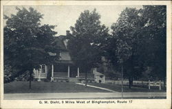 G. M. Diehl, 9 Miles West of Binghampton, Route 17 Postcard