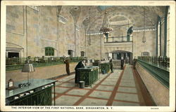 First National Bank - Interior Postcard