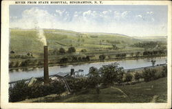 River from State Hospital Postcard