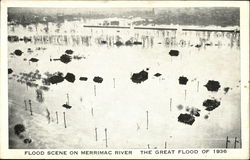 Flood Scene on Merrimac River Postcard