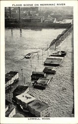 Flood Scene on Merrimac River Postcard