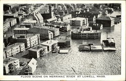 Flood Scene on Merrimac River Postcard