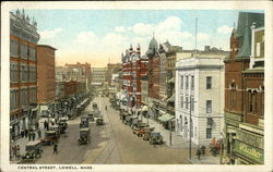 Central Street Lowell, MA Postcard Postcard