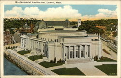 Bird's Eye View of Memorial Auditorium Lowell, MA Postcard Postcard