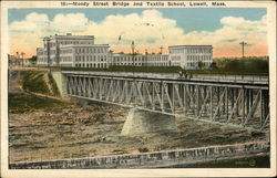 Moody Street Bridge and Textile School Lowell, MA Postcard Postcard